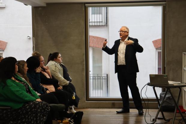 Barry McGale presenting